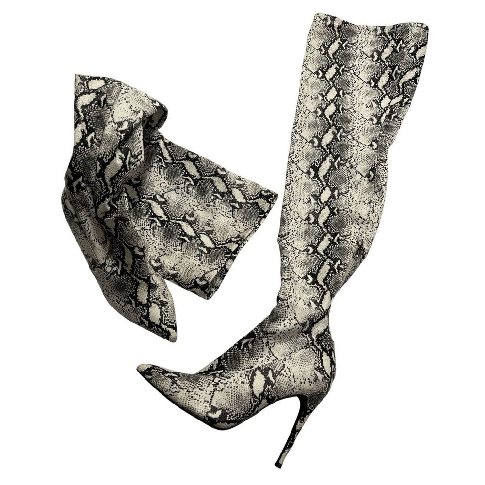 Steve Madden Domain Thigh High Boots in Snake-Print